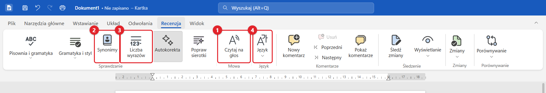 Karta Recenzja – narzędzia językowe