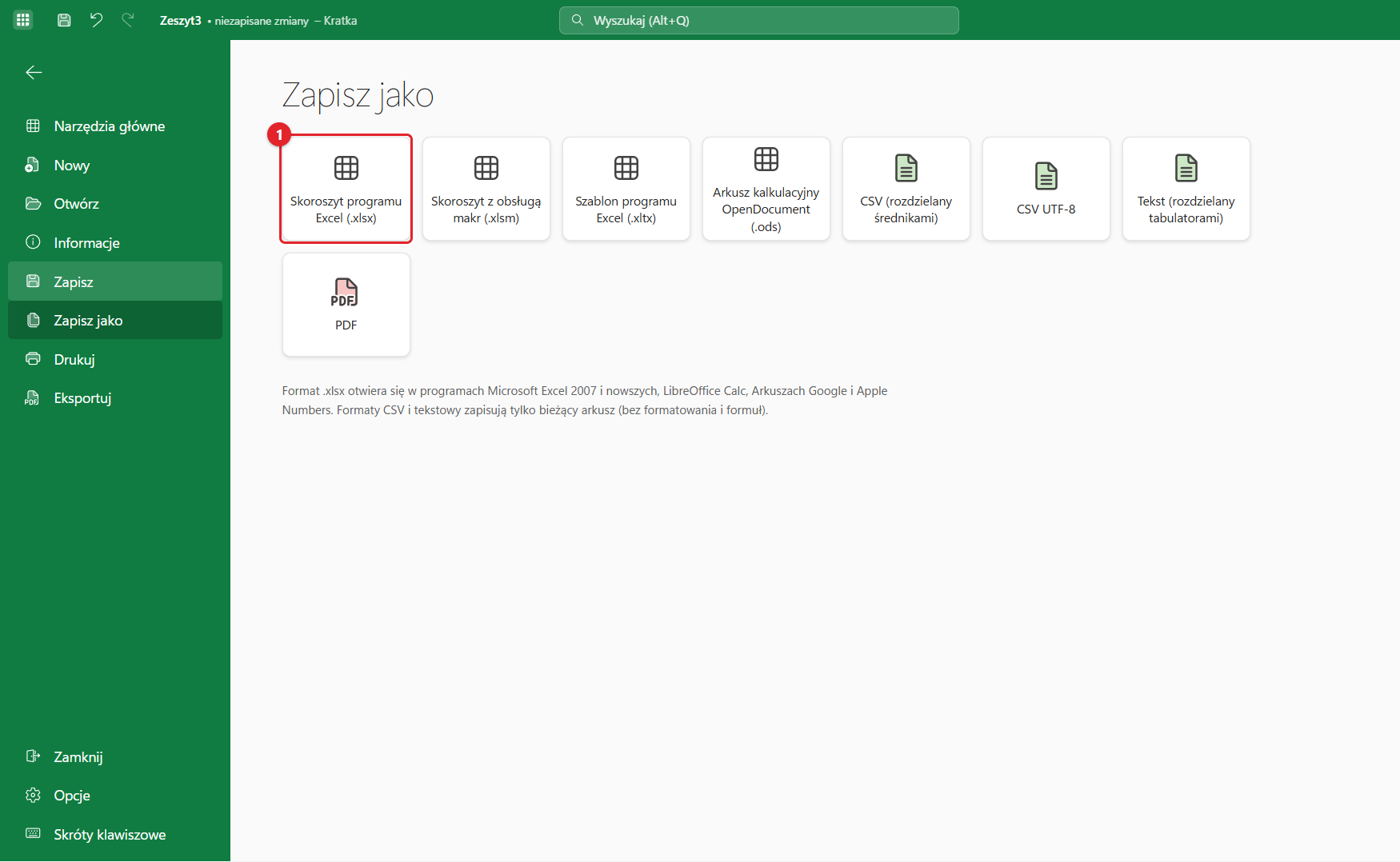 Plik – Zapisz jako