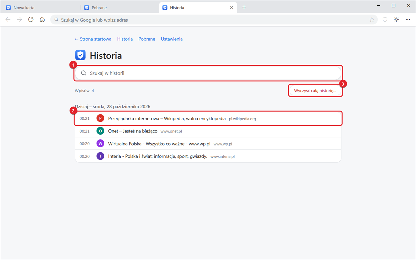 Strona Historia